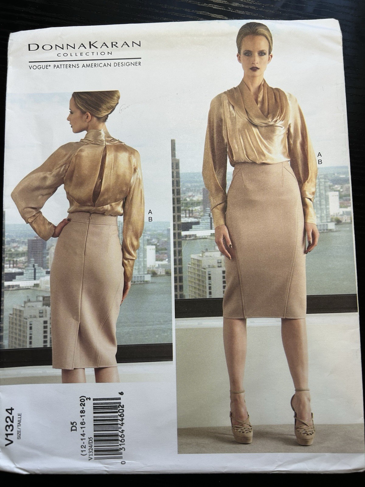 Vogue Patterns Donna Karan V1324 Blouse and Skirt Women’s Size D5 (12-20)