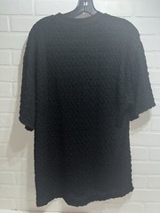 NWT! INCERUN Black Crinkle Pierced Shirt With Chain Detail Goth Punk Top MEDIUM