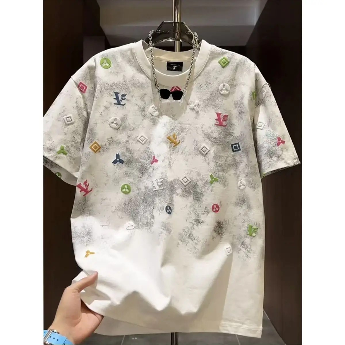 Men's Trendy Tie-Dye Short Sleeve T-Shirt Summer Casual Slim Fit Crew Neck Top gallery