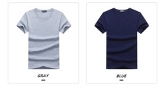 1Pcs 100%Cotton Crew Neck Short Sleeve Solid color T-Shirt 5XL