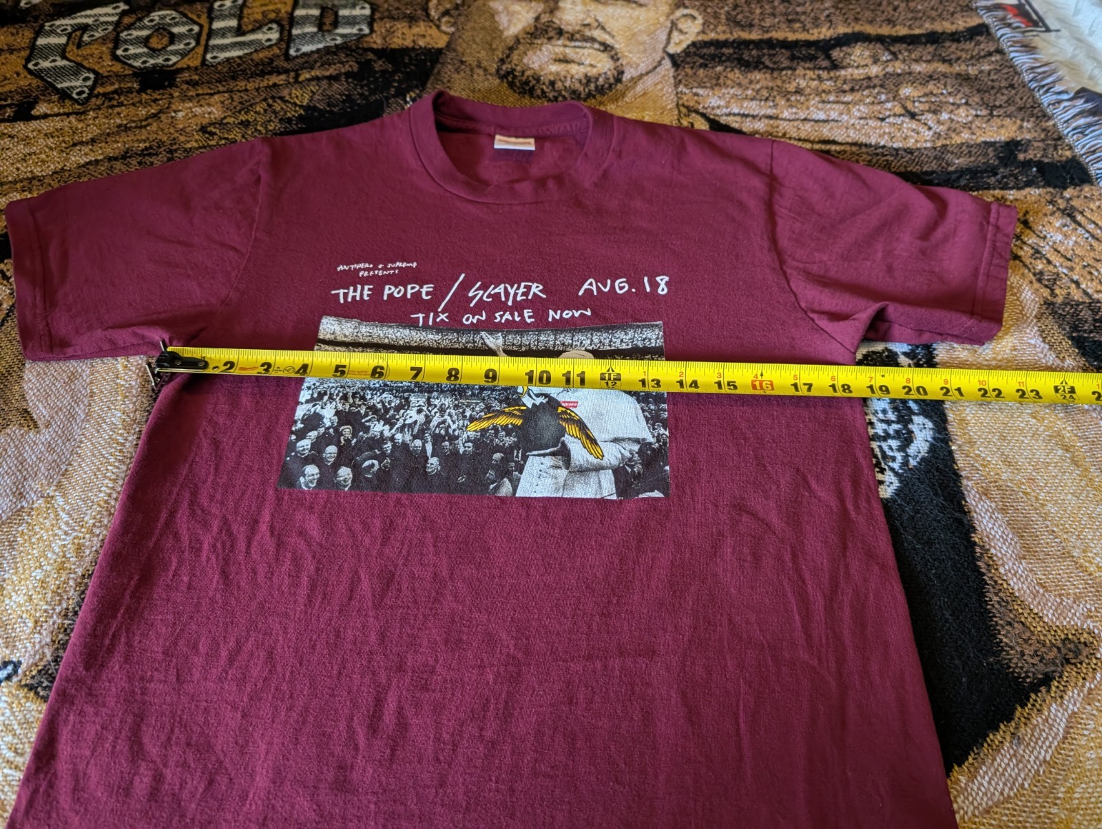 Supreme Anti Hero The Pope Slayer T-Shirt Burgundy Medium M SS16 2016 gallery