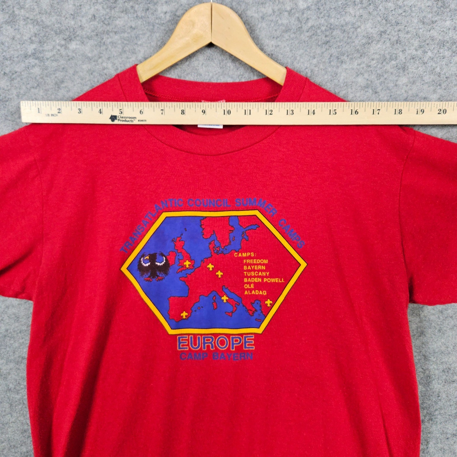 Vintage Jerzees Transatlantic Council Summer Camps Europe T-Shirt Men's Size L gallery