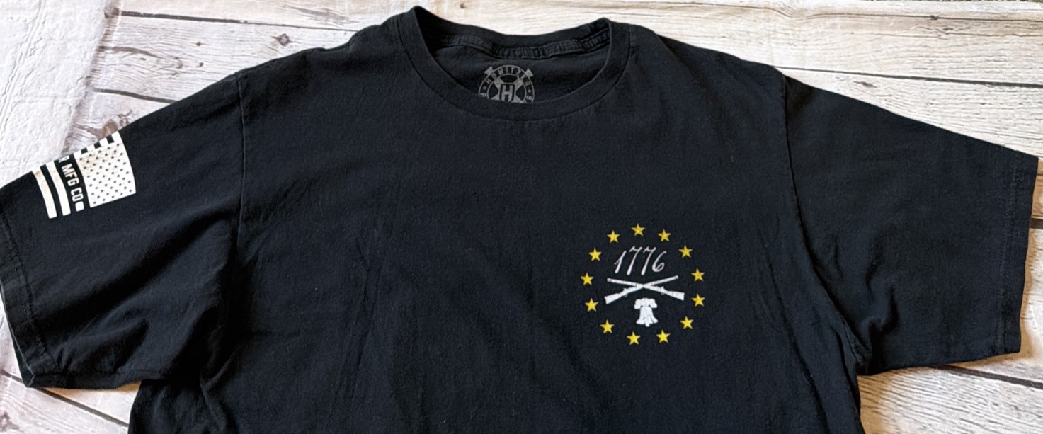 Howitzer MFG Co. 1776 Liberty Freedom Black Graphic T-Shirt Men’s Medium gallery
