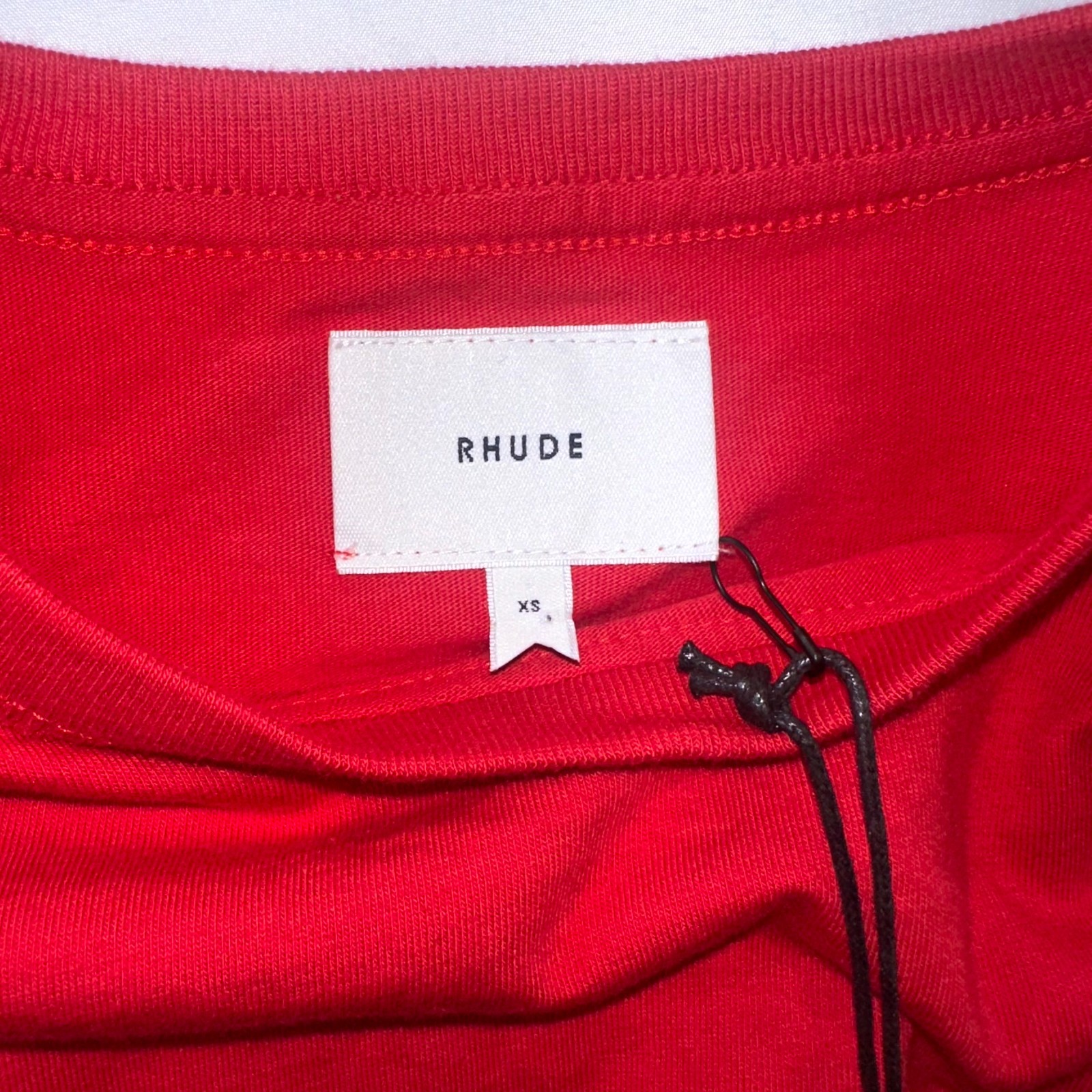 Rhude Reverse Tee Shirt Mens Extra Small Red Crew Neck Embroidered Logo Cotton gallery