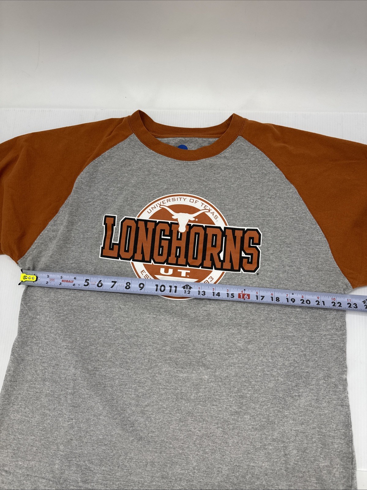 TEXAS LONGHORNS Official NCAA Authentic Apparel Burnout Raglan T-Shirt Sz XL gallery