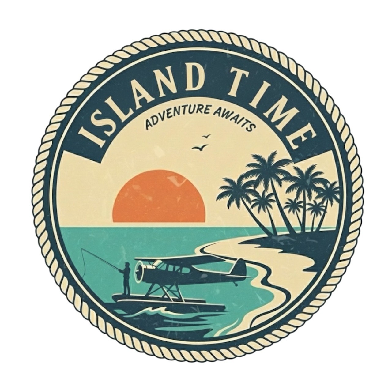 Seaplane Fishing Sunset Tee gallery