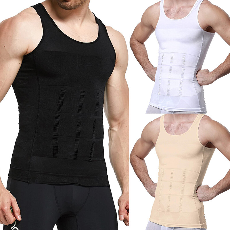Mens Vest Tops Slimming Body Shaper Corset Abdomen Compression Exercise Sports gallery