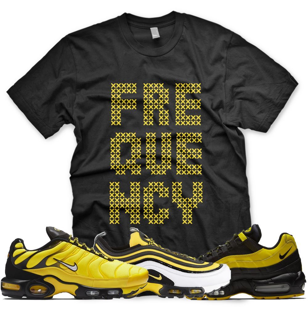 New FREQUENCY T Shirt for N Air Max Plus 97 95 Frequency Pack Black Yellow