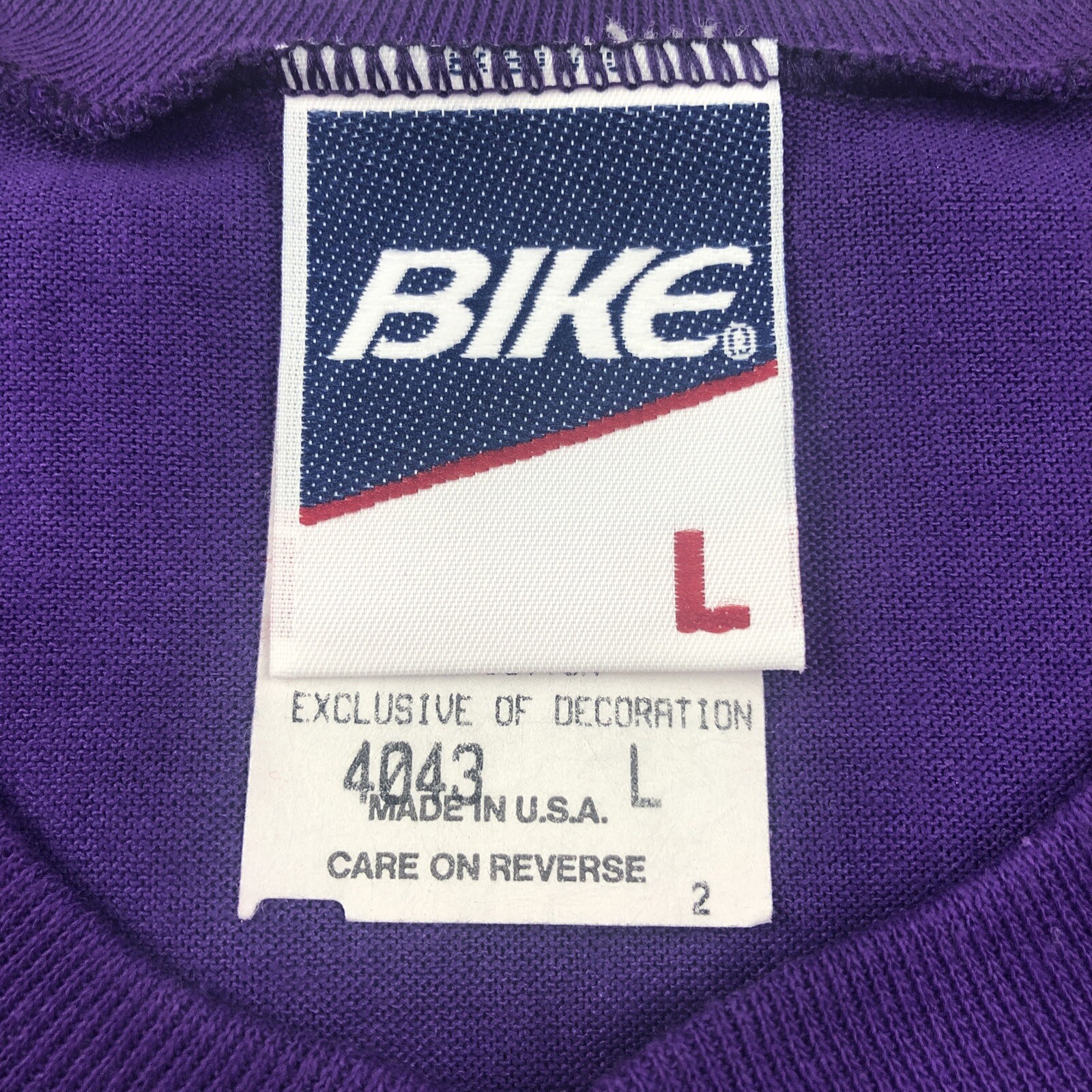 VTG BIKE Athletic Purple T-Shirt SZ L Single Stitch 2 button Shirt Sleeve gallery