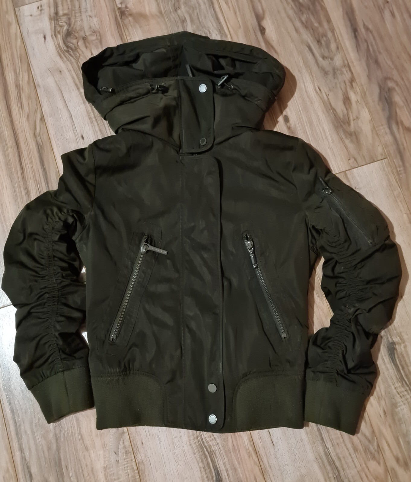 BCBG Max Azria Bomber Jacket Dark Green Women’s Size XS (i7