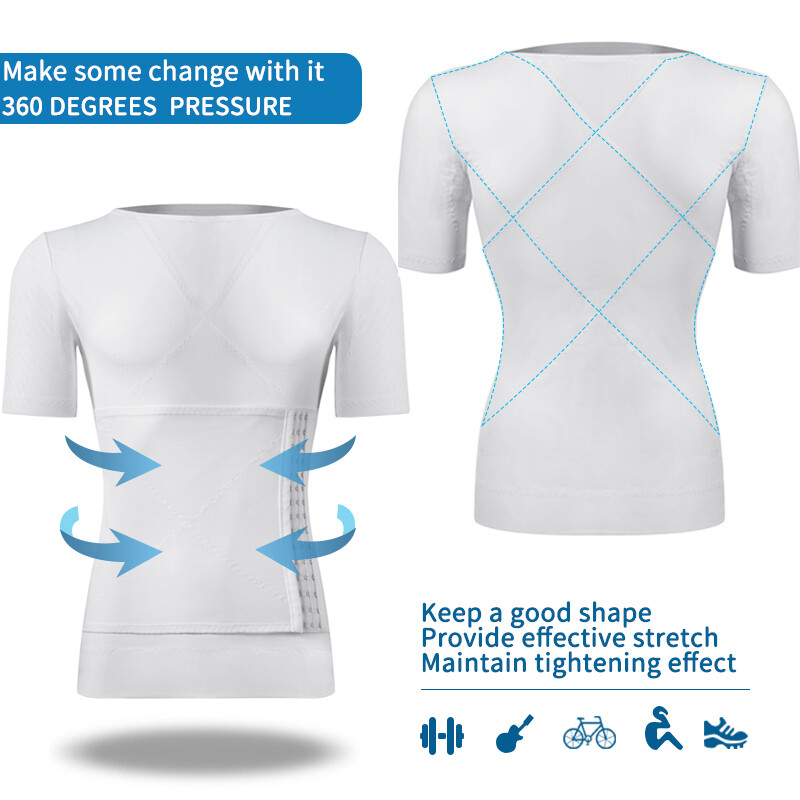Fajas Para Hombres Faja Reductora De Hombre Body Shaper Tummy Control Tee Shirt gallery
