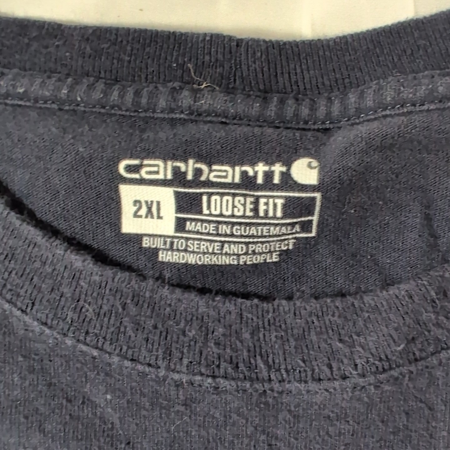 Carhartt Shirt Mens 2XL Blue Short Sleeve Pocket Tee Loose Fit Logo Free Ship! gallery