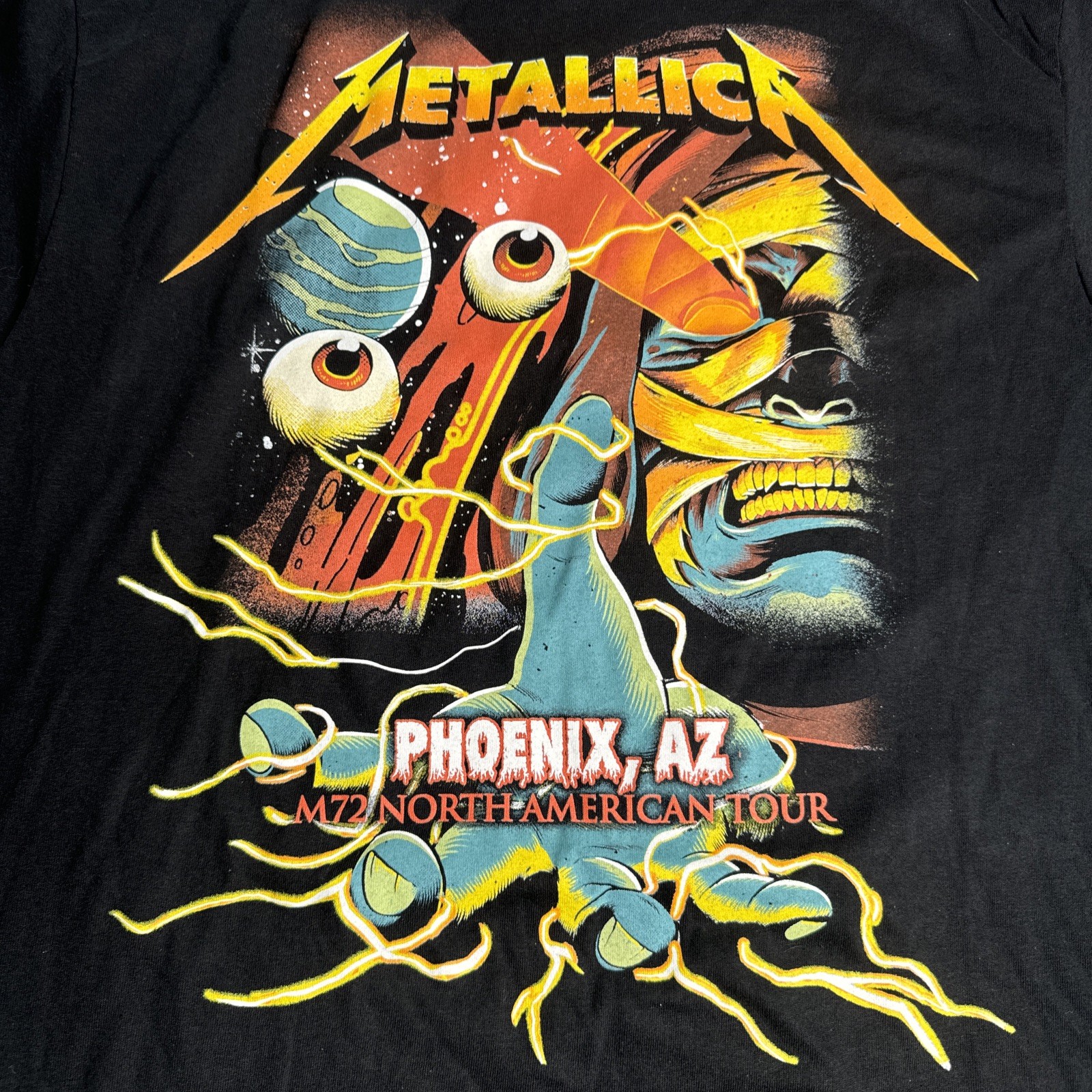 2023 Official Metallica Phoenix Shirt Sz L State Farm Stadium Arizona Tour AZ gallery