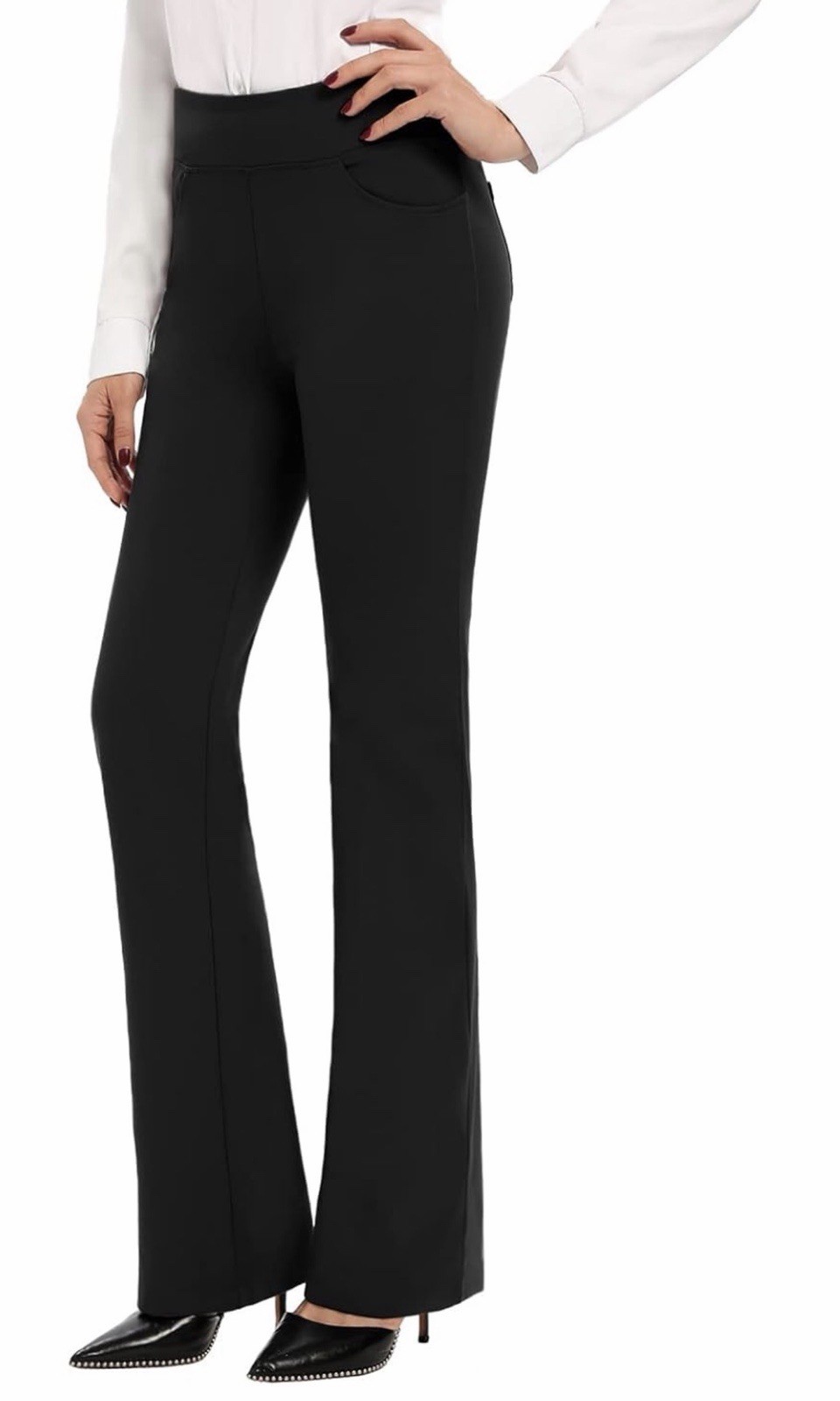 SEVEGO Women’s Bootcut Yoga Dress Pants Inseam High Waist Stretch Work XXL Blk