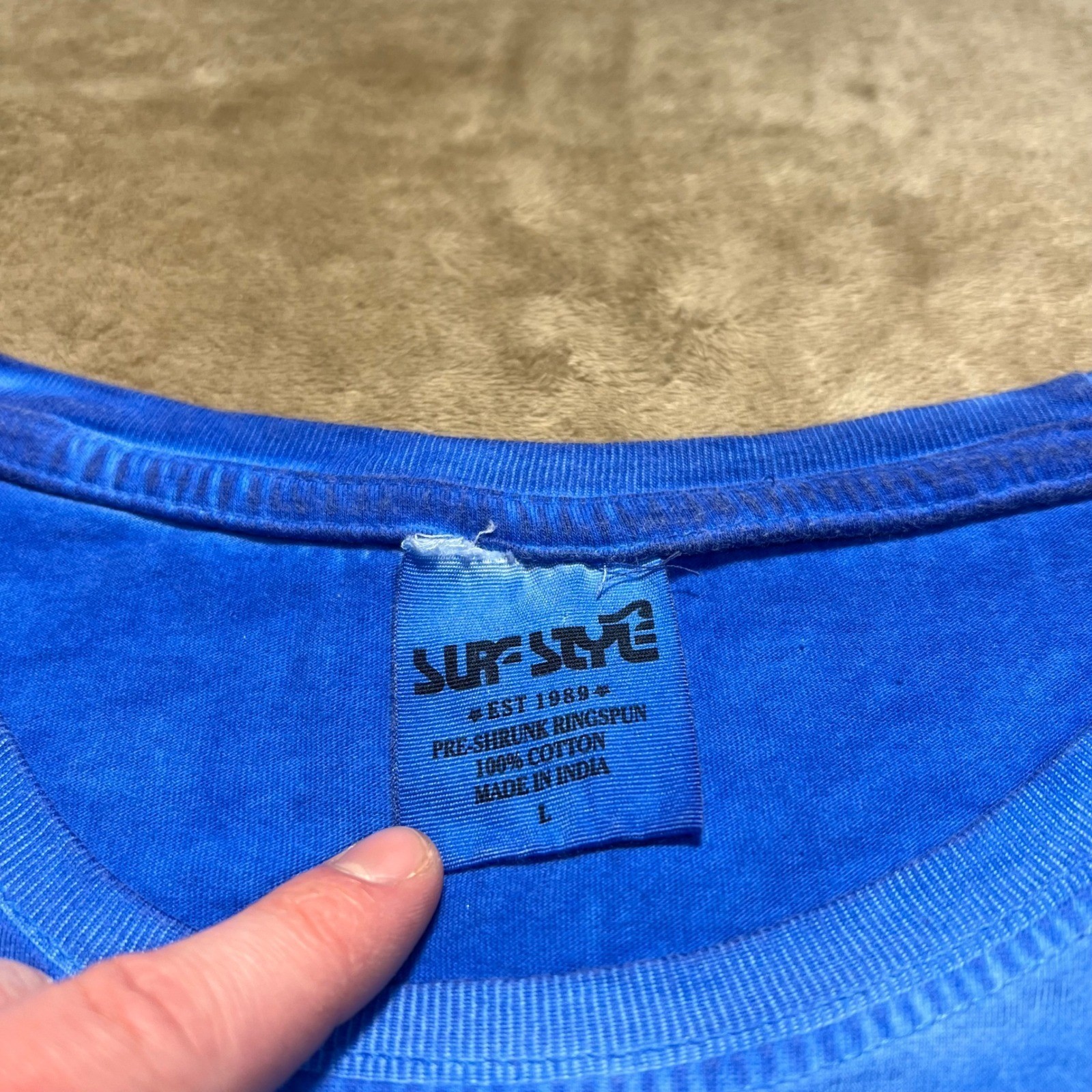 Surf Style Mens Blue Fort Walton Beach Graphic T Shirt Large Ringspun Cotton Tee gallery