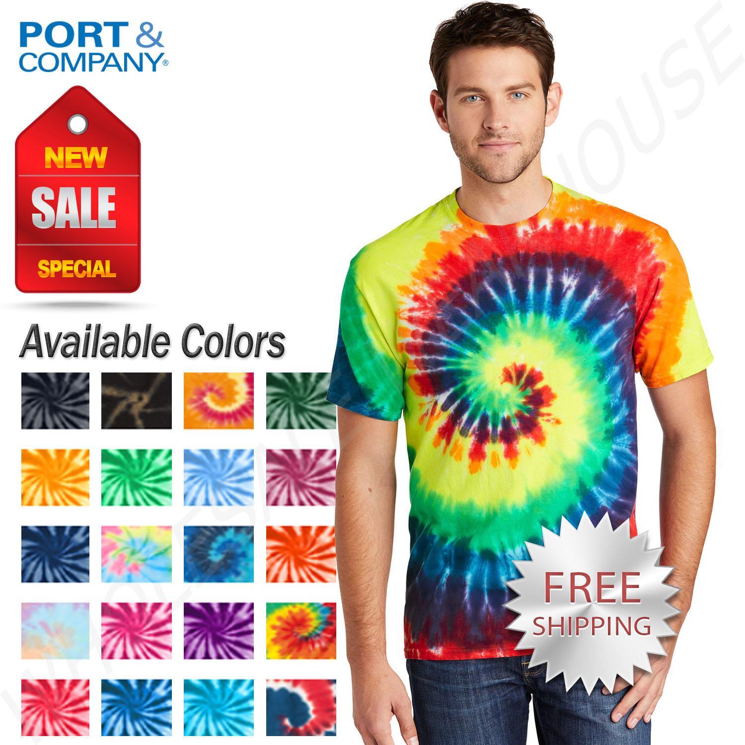 Port & Company Men's Multi Color Short Sleeve Standard Fit Tie-Dye T-Shirt PC147 gallery