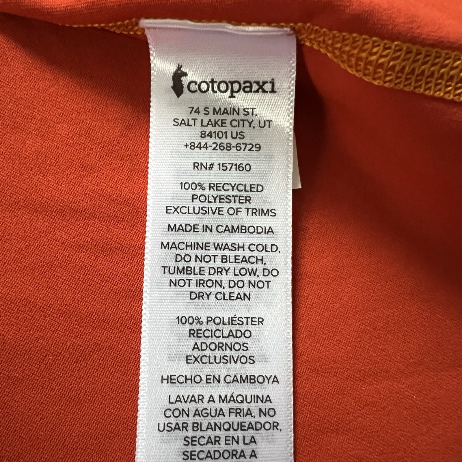 Cotopaxi Men Solid Orange Fino Tech Short Sleeve Performance Tee Shirt FLAW M gallery