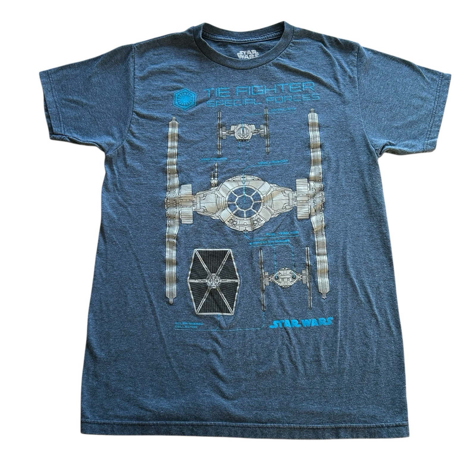 Star Wars Tie Fighter T Shirt Mens Size S Short Sleeve Blue Cotton Poly Blend gallery
