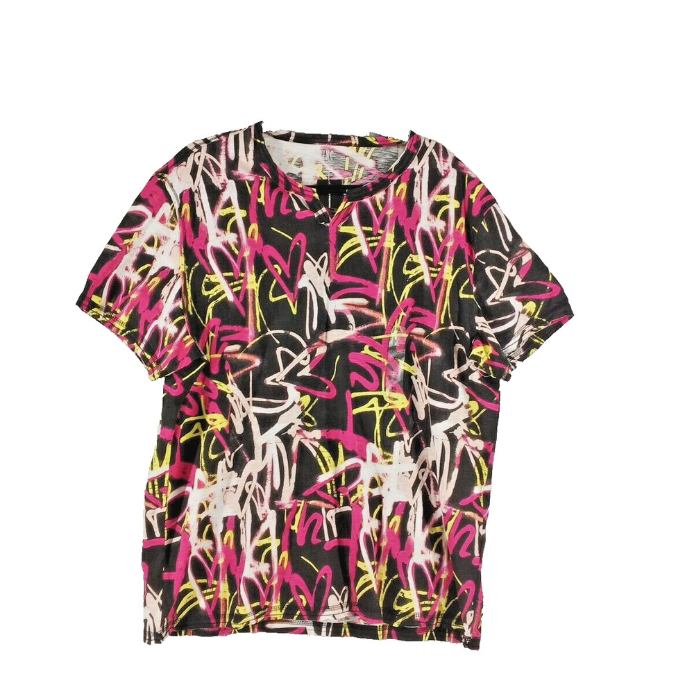 NWT INC Graffiti Men T-shirt Size XL(16-18) Multicolor Cotton Blend Knit