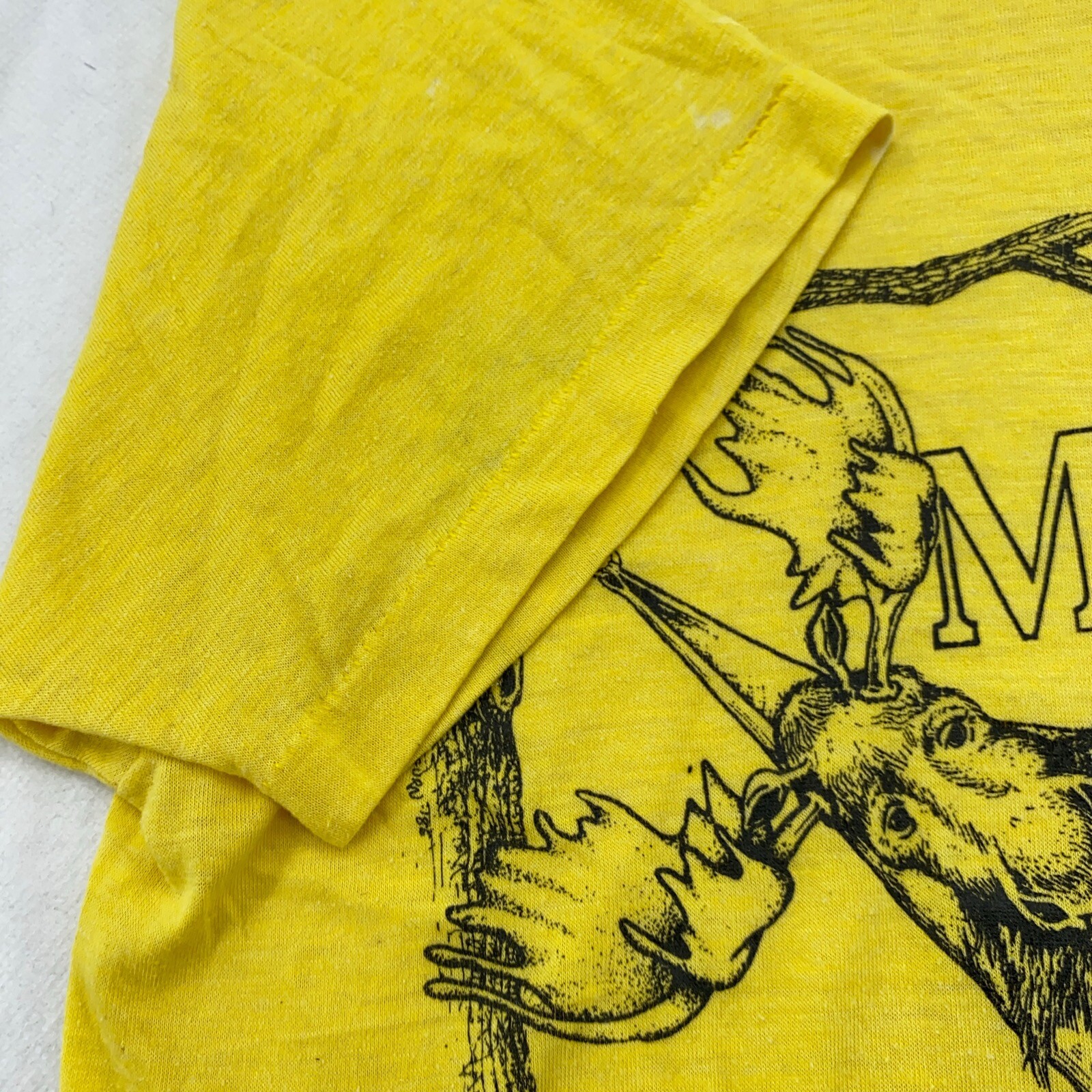 vintage 90s MAINE MOOSE LIVE IN THE SLOW LANE T-Shirt 2XS/XS cartoon animal gallery
