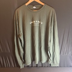 Vintage 90s Old Navy Trademark Logo Long Sleeve T-Shirt size XXL