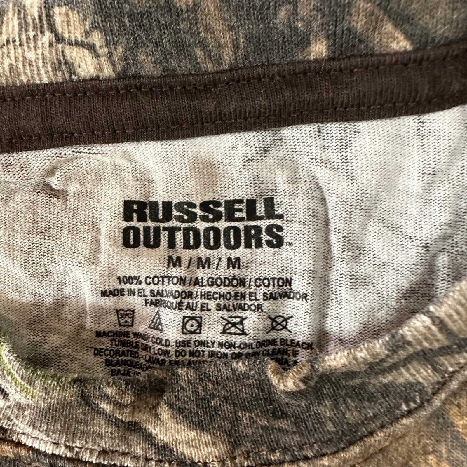 Russell Outdoors T-Shirt Mens Size M Brown Camo Tulsa Welding School Graphic Tee gallery