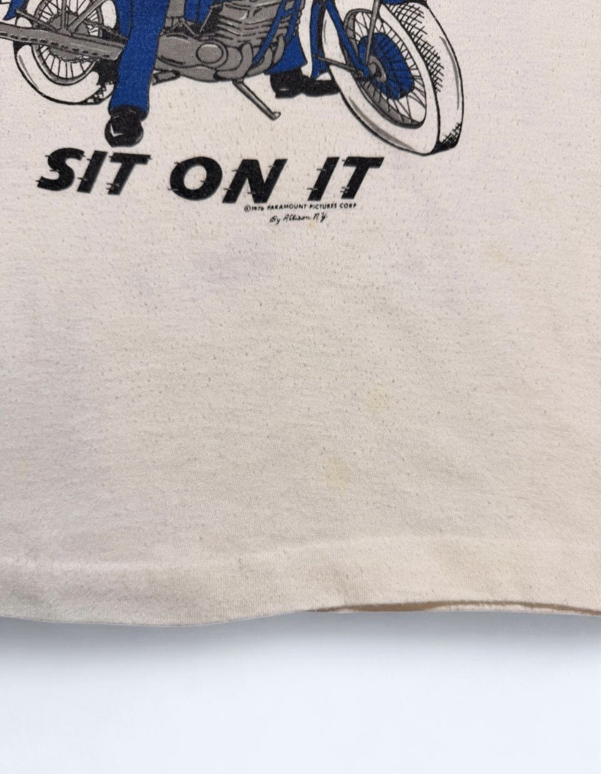 Vintage The Fonz Sit On It Ringer T-Shirt Happy Days 1976 (14x21) White Stains gallery