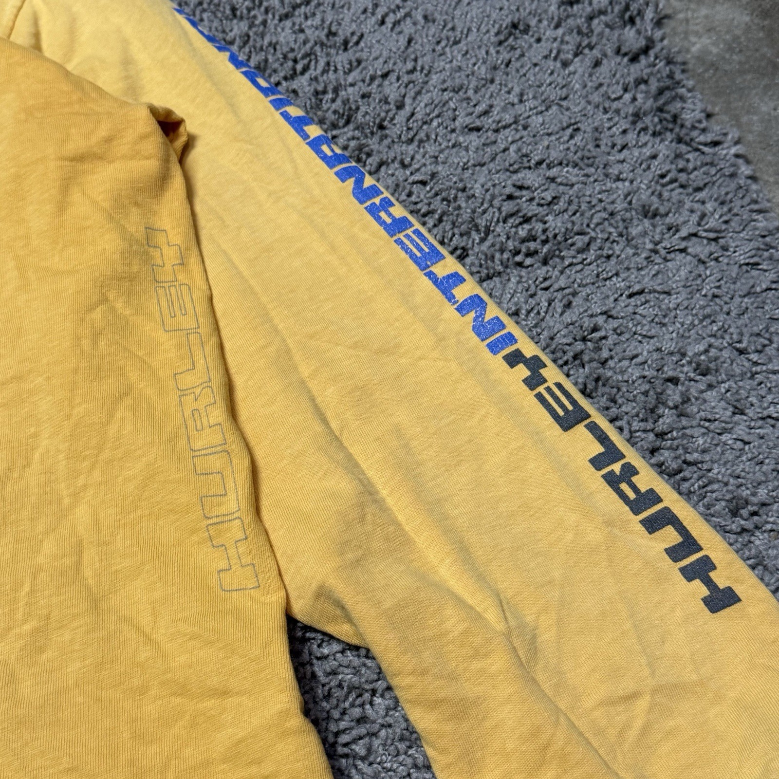 Vtg 90s Hurley USA Made Long Sleeve Shirt MD Blue Surf Skate Movement Internatio gallery