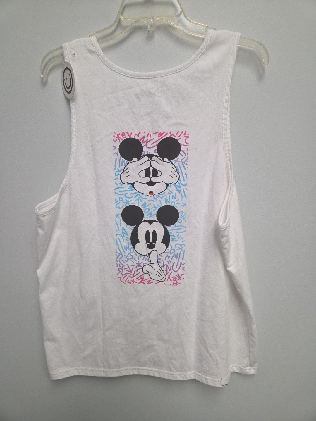 DISNEY Neff Mens MICKEY MOUSE SZ Lg White Tank Top Graphic Logo NWT gallery