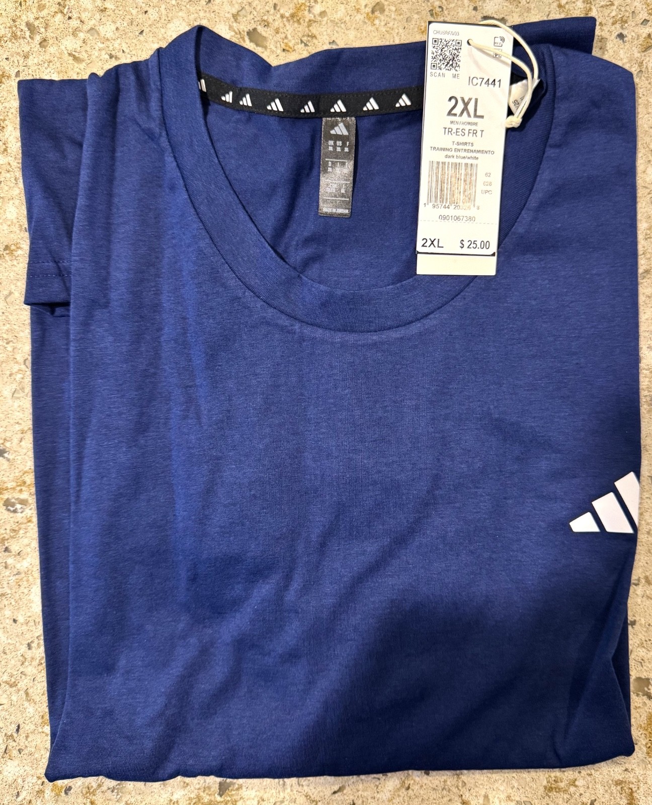 2XL adidas men Train Essentials Feelready Training BLUE Tee NWT QTY Retail $25
