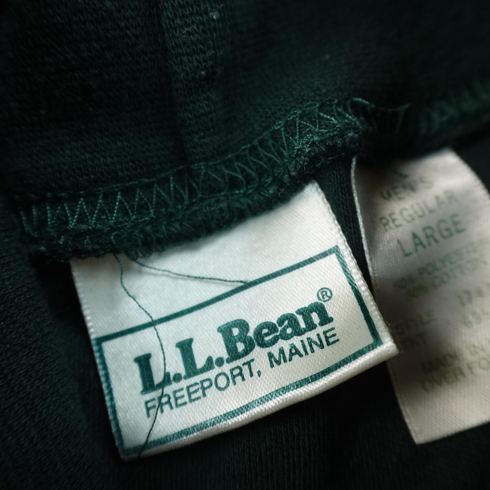 VTG LL Bean Shirt Mens L Green Turtleneck Long Sleeve Pullover Sweatshirt USA gallery