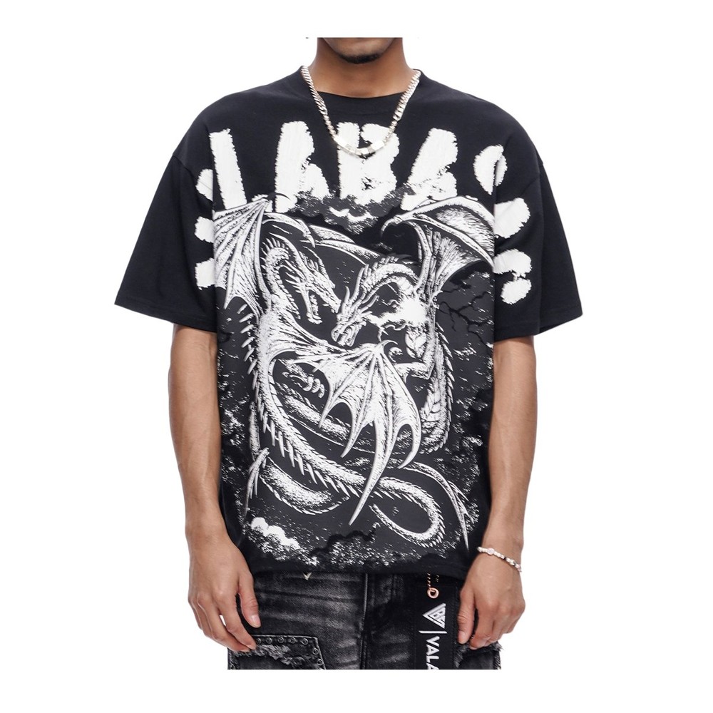 Valabasas Crew Neck T-Shirt Nightforge Mens Black VLBS-VT1-1097