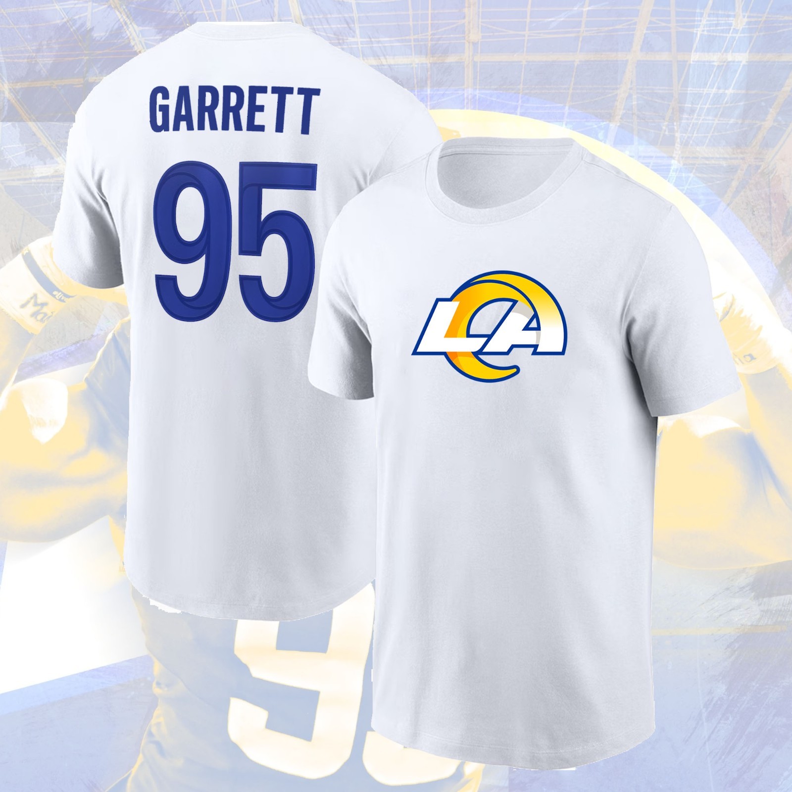 NEW SALE! Myles Garrett #95 L.A Rams 2026 Name & Number Fastship For Fans gallery