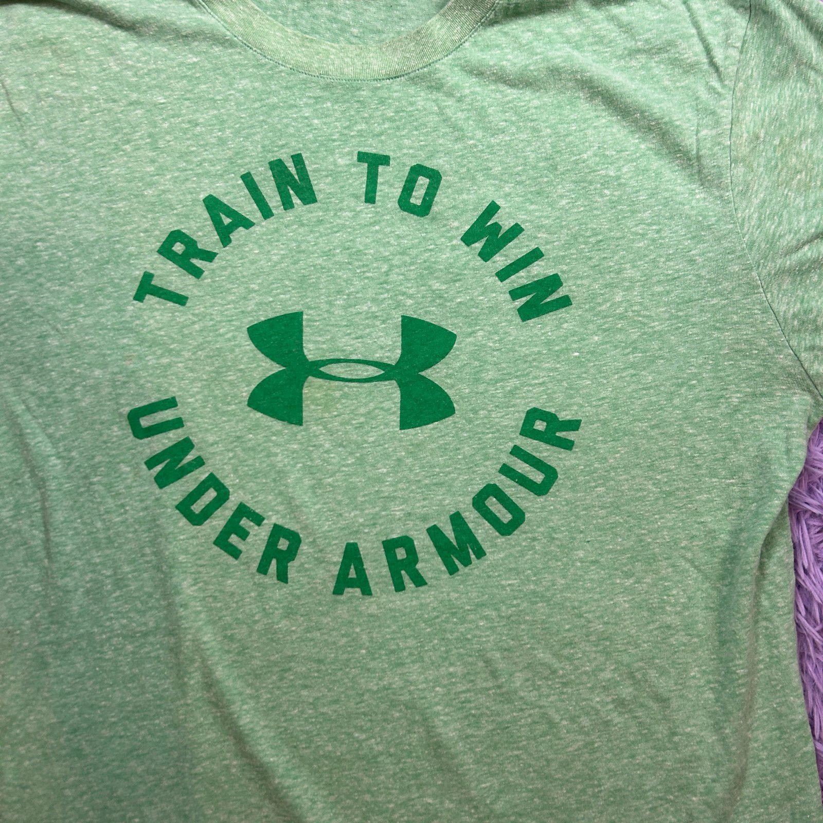 Under Armour Train To Win Men's Green Graphic T-Shirt Size Med Athletic Gym Tee gallery