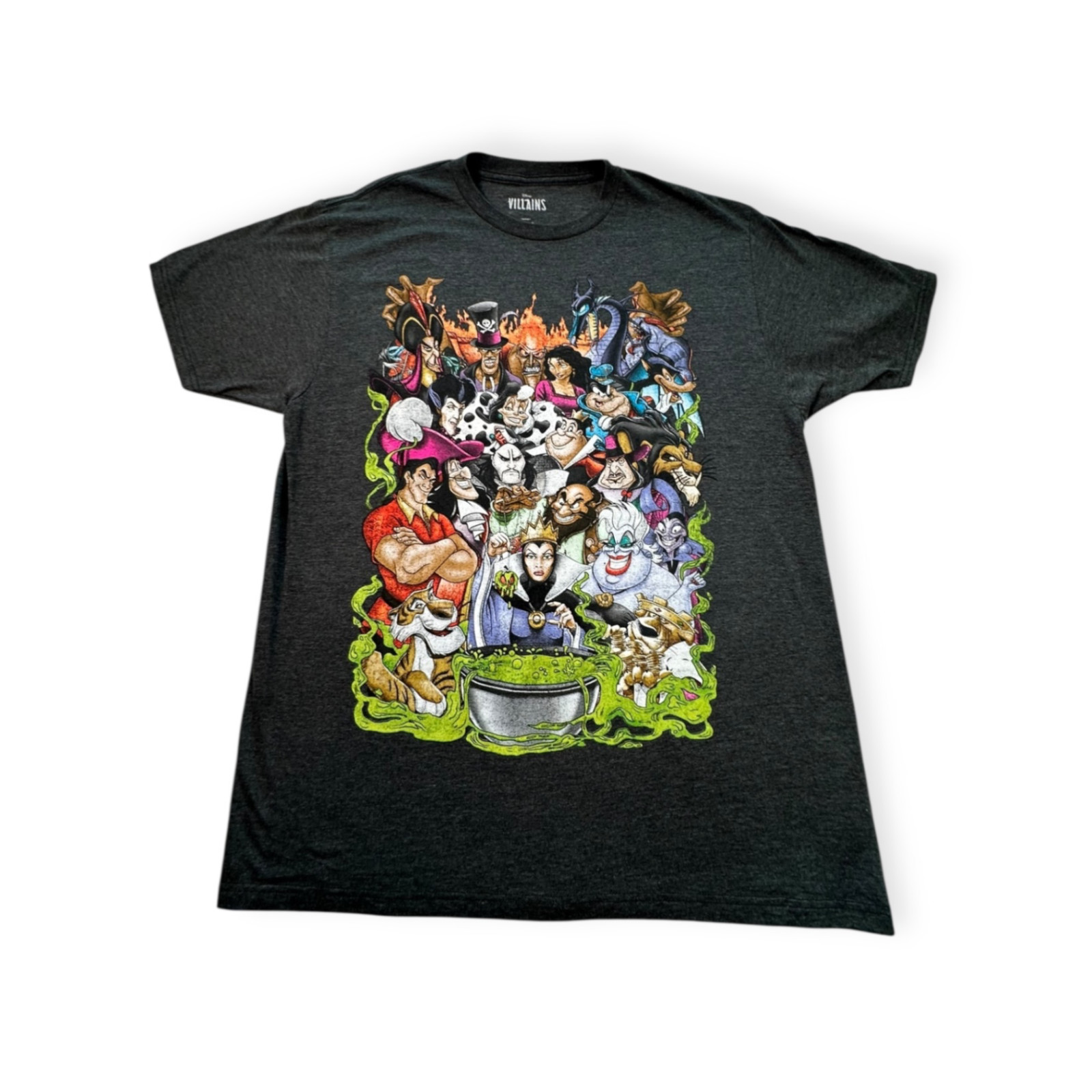 Disney Dark Grey Crew Neck Short Sleeve Cotton Men All Seasons T-Shirt L gallery