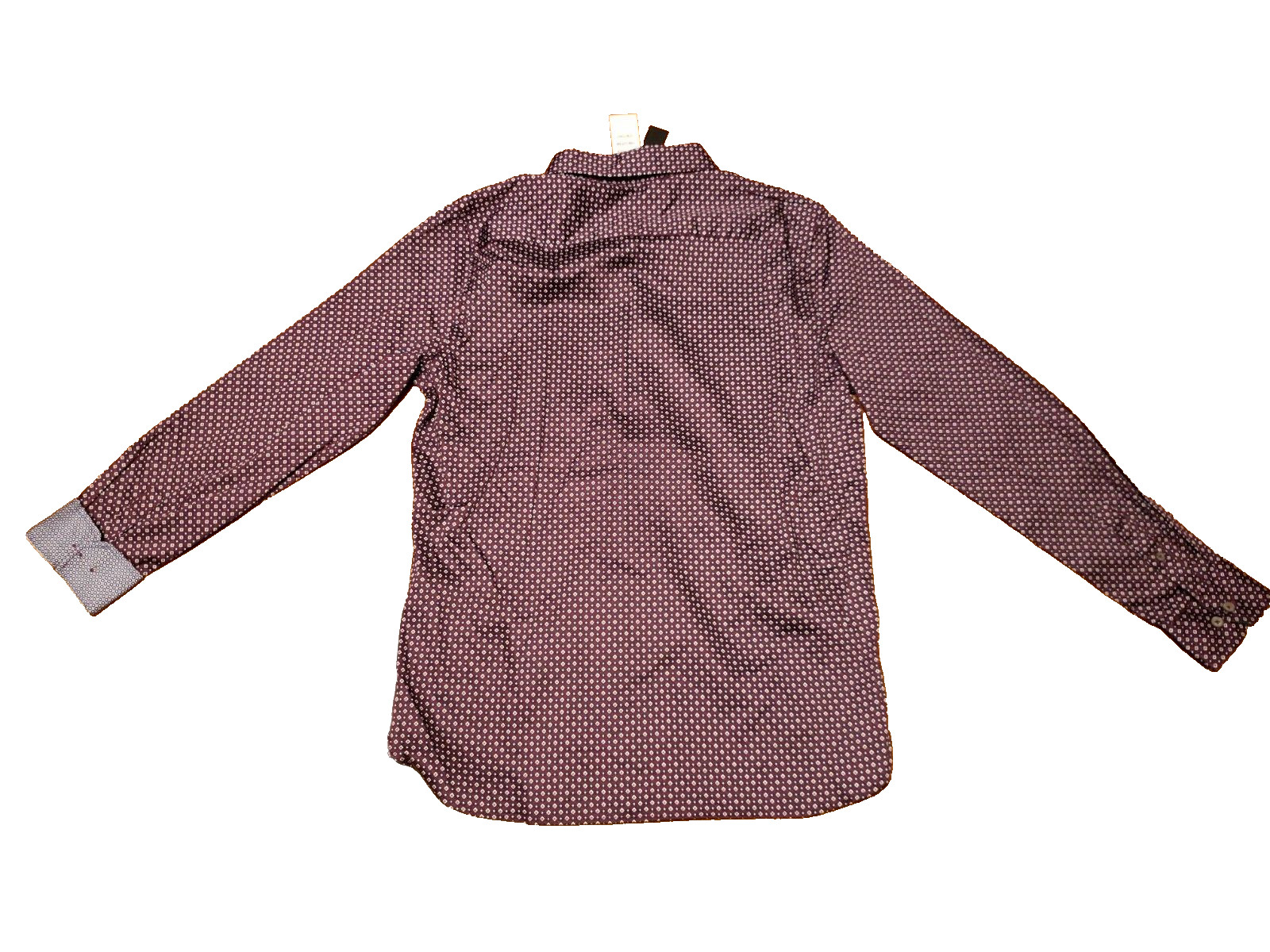 Tahari Men's M stretch long sleeve shirt purple button up square print NWT gallery