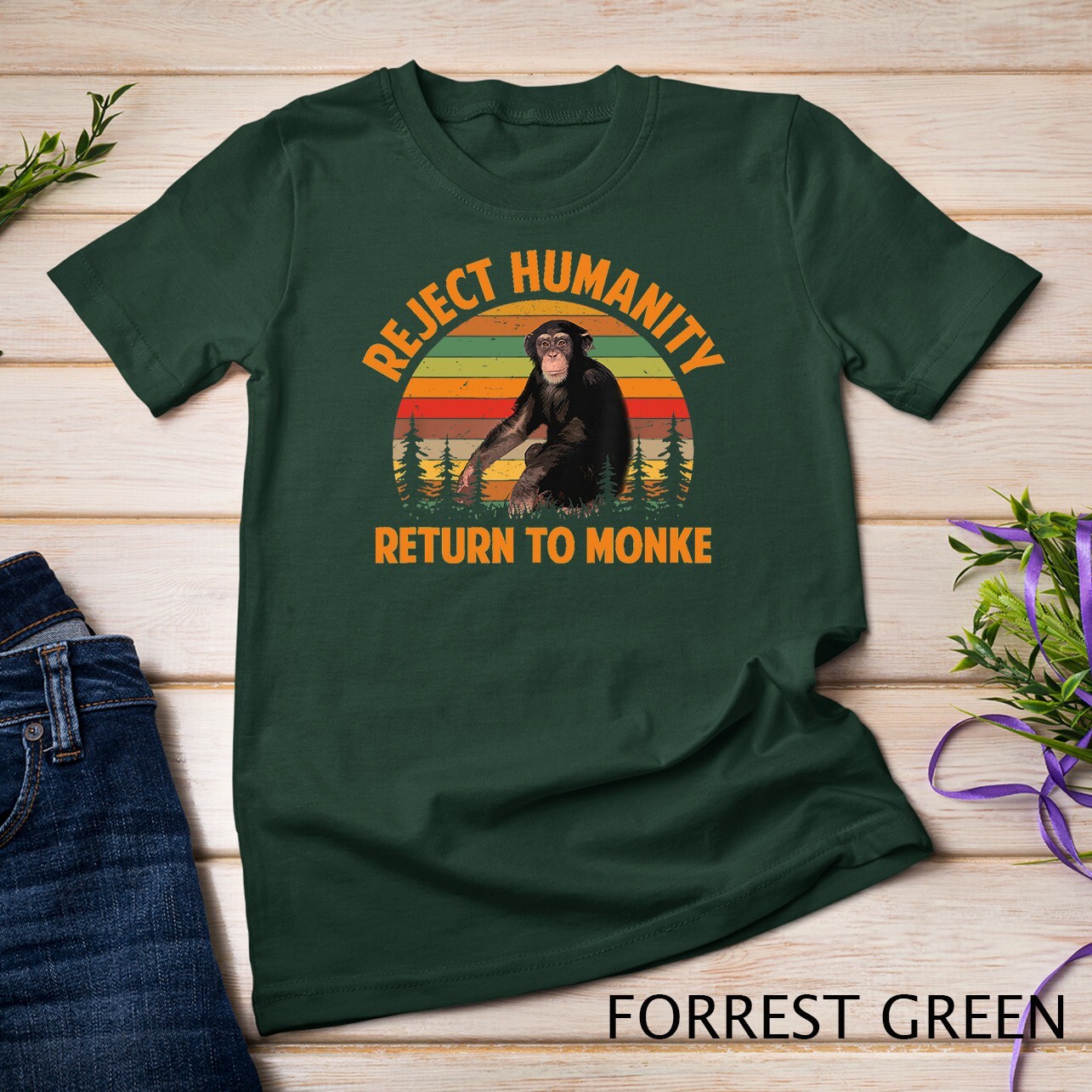 Funny Reject Humanity Return to Monke Meme Monkey Evolution Unisex T-shirt gallery