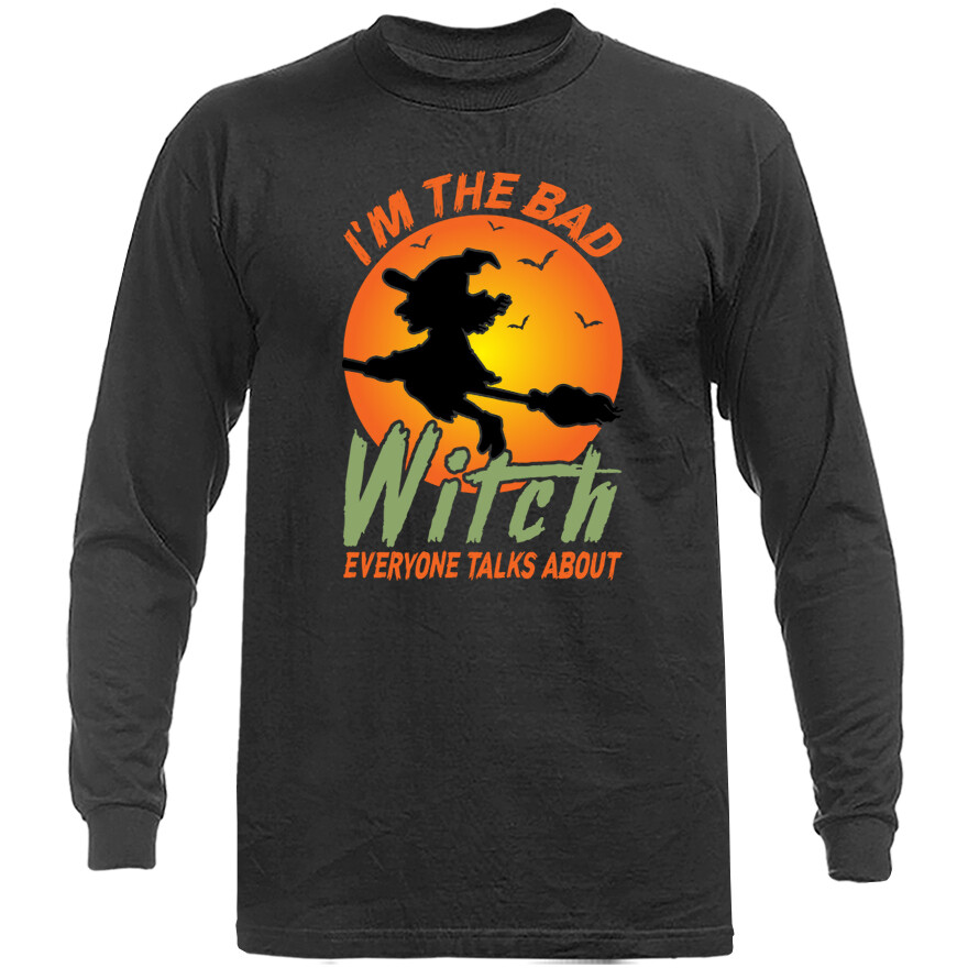 Halloween Costume Spooky Witches Pumpkin Ghost Graphic Long Sleeve