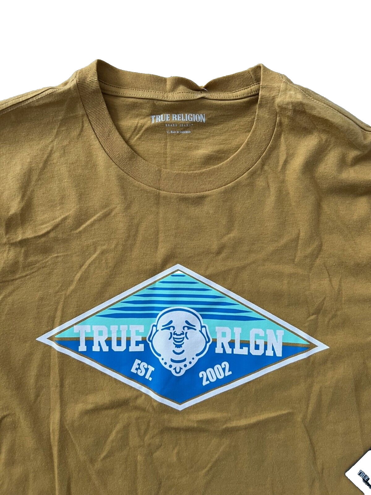 True Religion Buddha Face Logo Tee Shirt Antique Gold ( L ) gallery