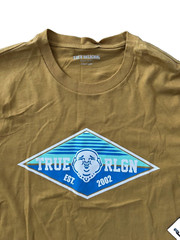 True Religion Buddha Face Logo Tee Shirt Antique Gold ( L )