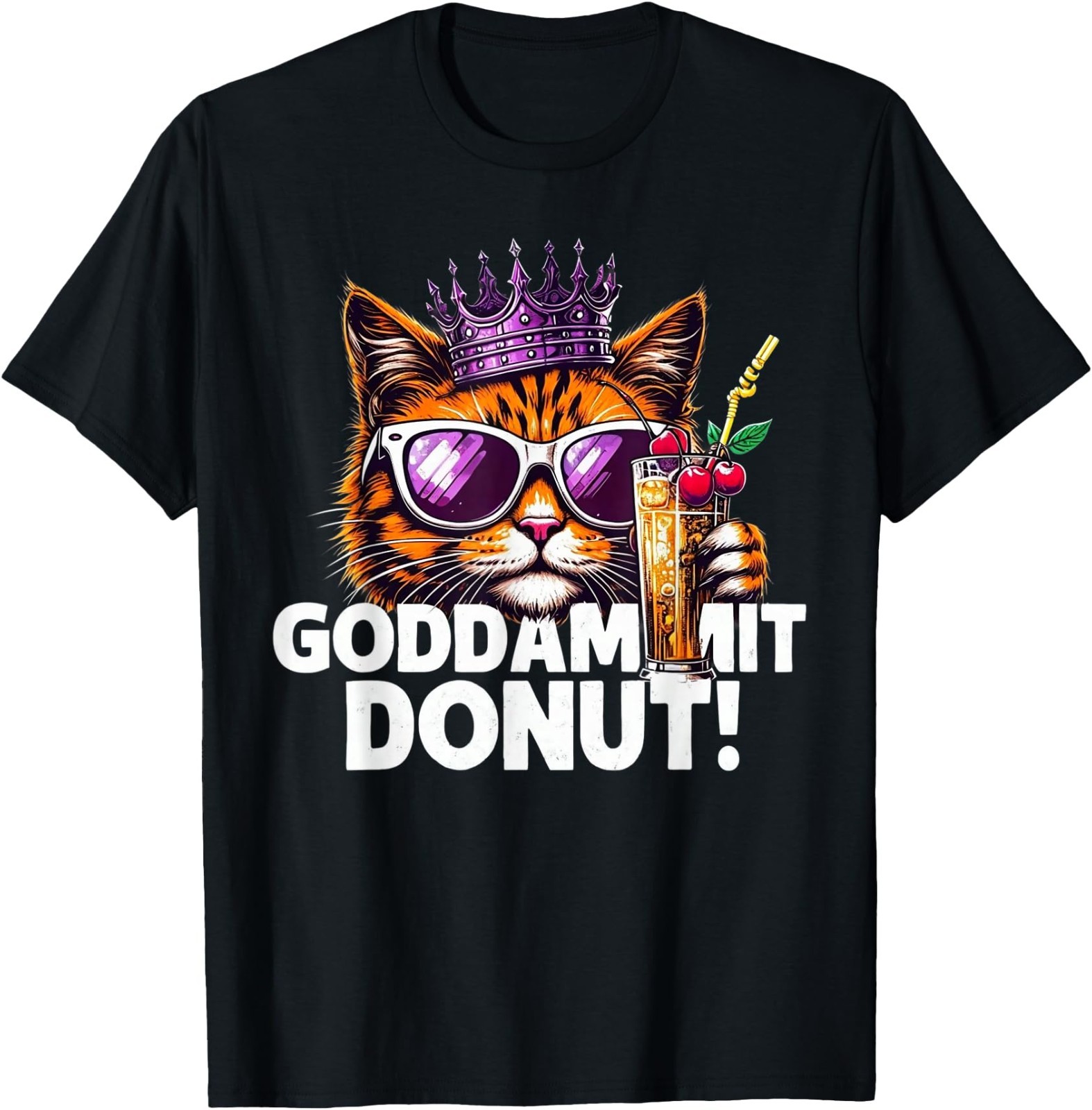 Donut Princess Cat Meme Tee – Kawaii Funny Cartoon Style T-Shirt
