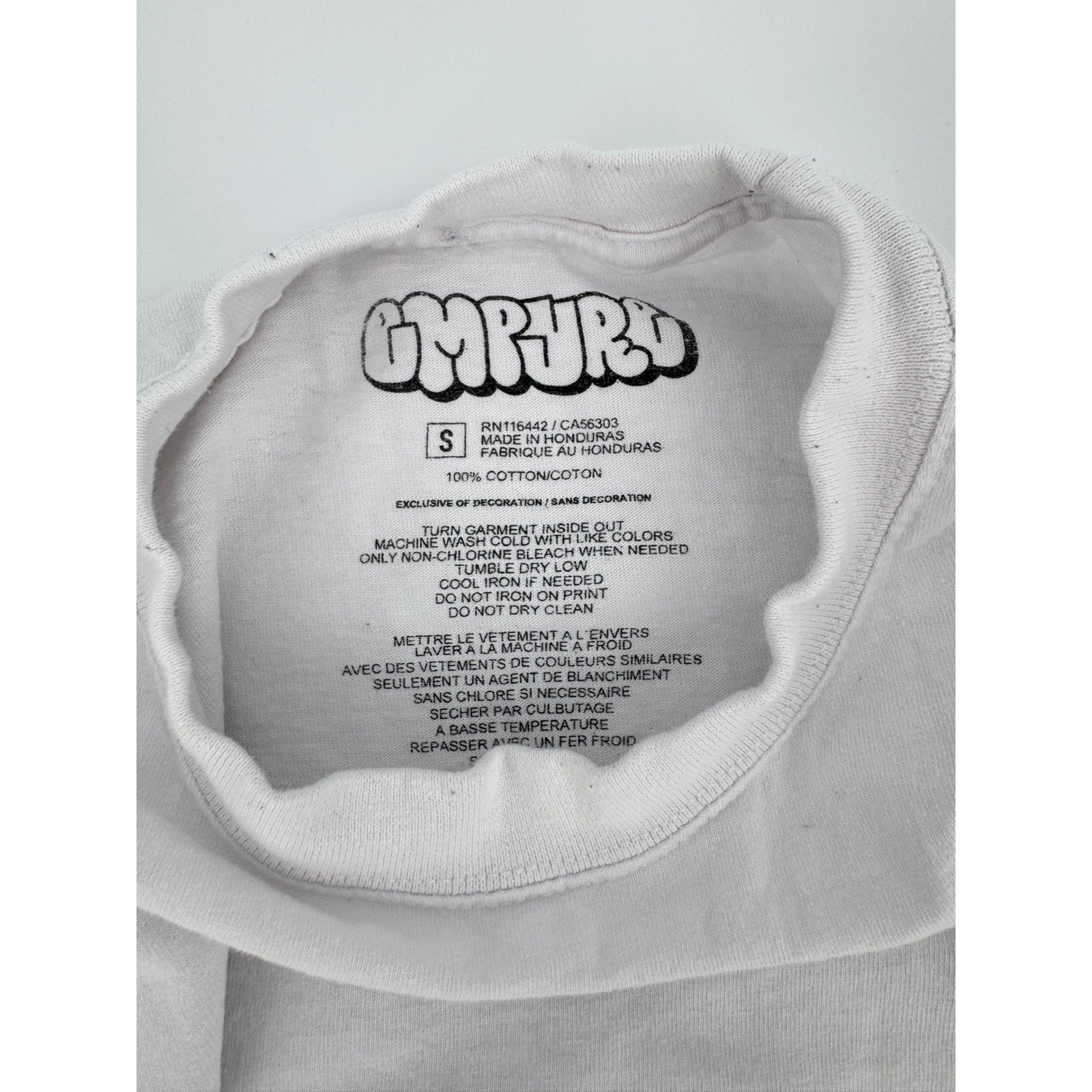 Empyre Mens White Short Sleeve Embroidered Logo Patch Cotton T-Shirt Small Skate gallery