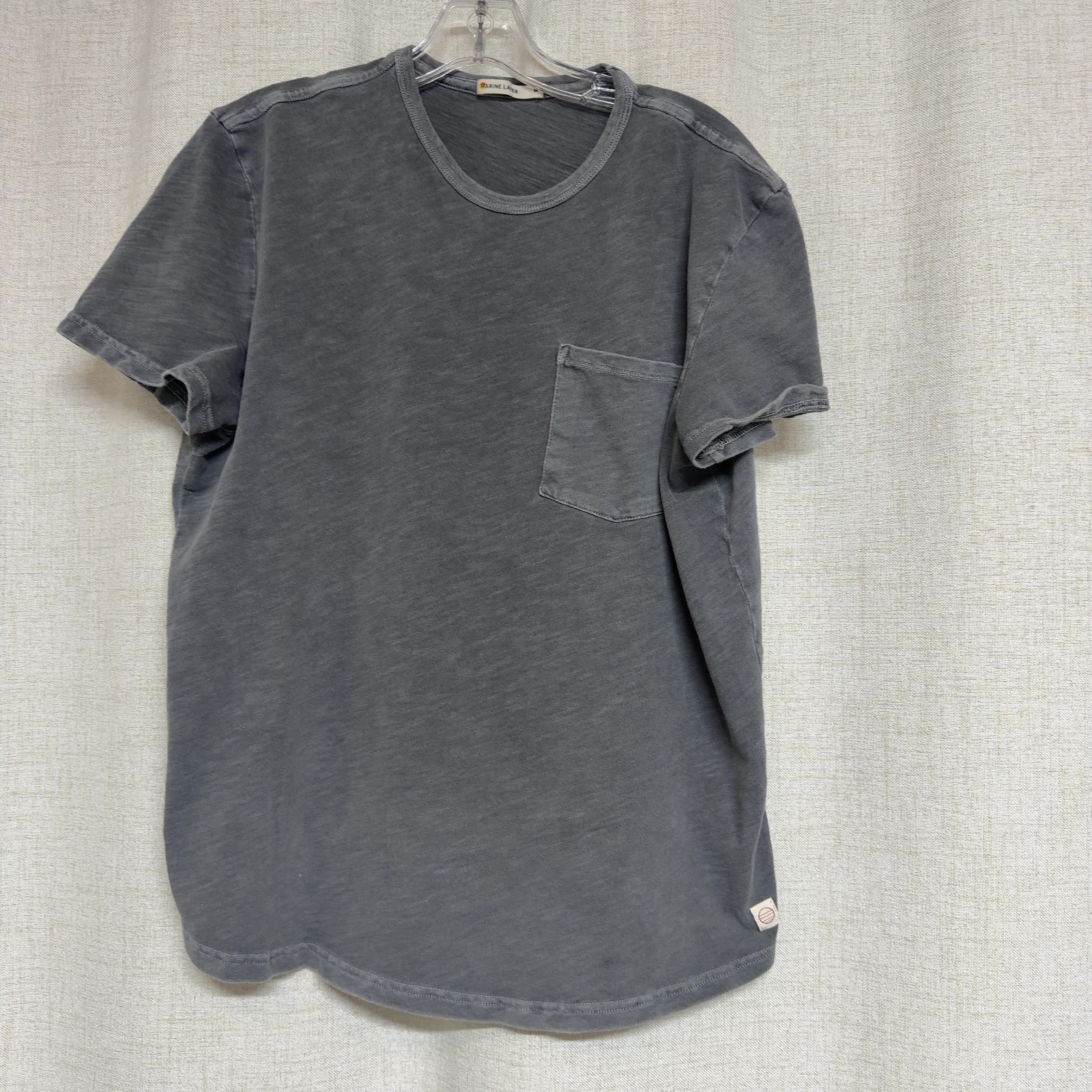 MARINE LAYER Gray Cotton Pocket Tee Short Sleeve Stretch Jersey sz M gallery