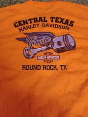 Harley-Davidson Central Texas Round Rock T-Shirt 2XL Biker 2 side W/Pocket Japan