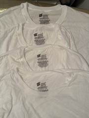 NWT Hanes 4 Pack Original Fit Crew Cotton T Shirts White Size 2XL 50”-52″