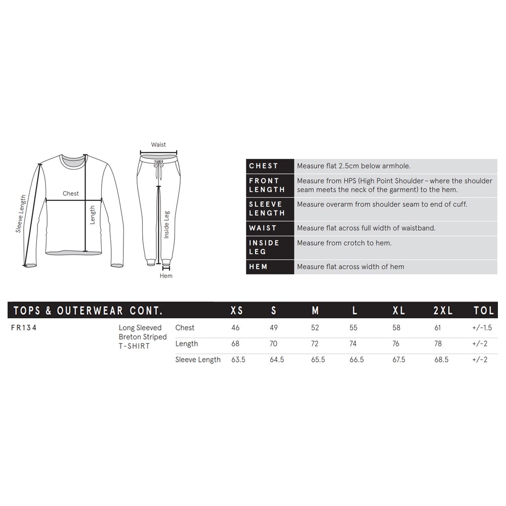 Front Row Crew Neck Long Sleeve Breton Striped T-Shirt (FR134) gallery