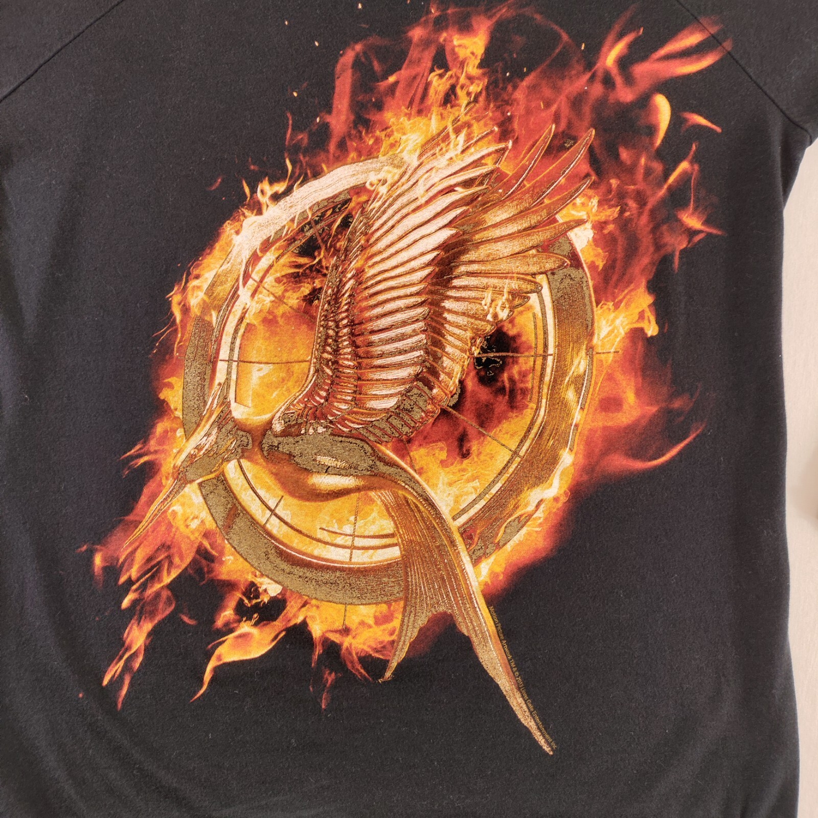 Hunger Games Catching Fire 2013 t shirt Size Small (See Measurements Made in USA gallery