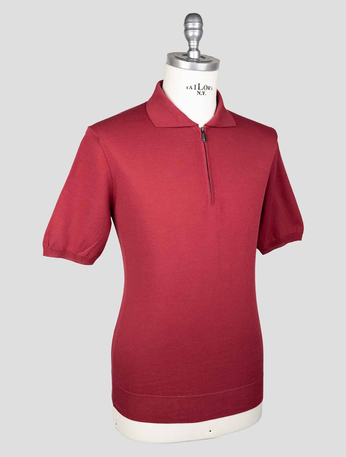 NEW CESARE ATTOLINI RED COTTON POLO US 46 - EU 56 AMZ4 gallery