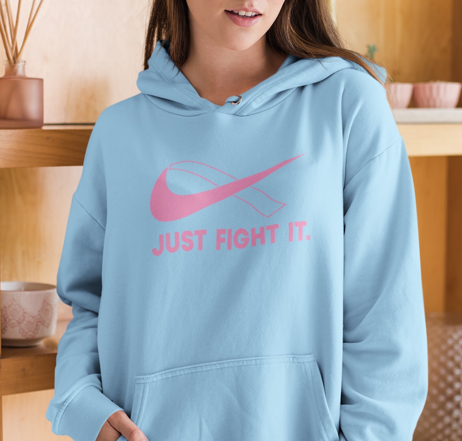 Just Fight It Hoodie PINK Ribbon Shirt Breast Cancer Hoodie Mom Shirt Survivor gallery
