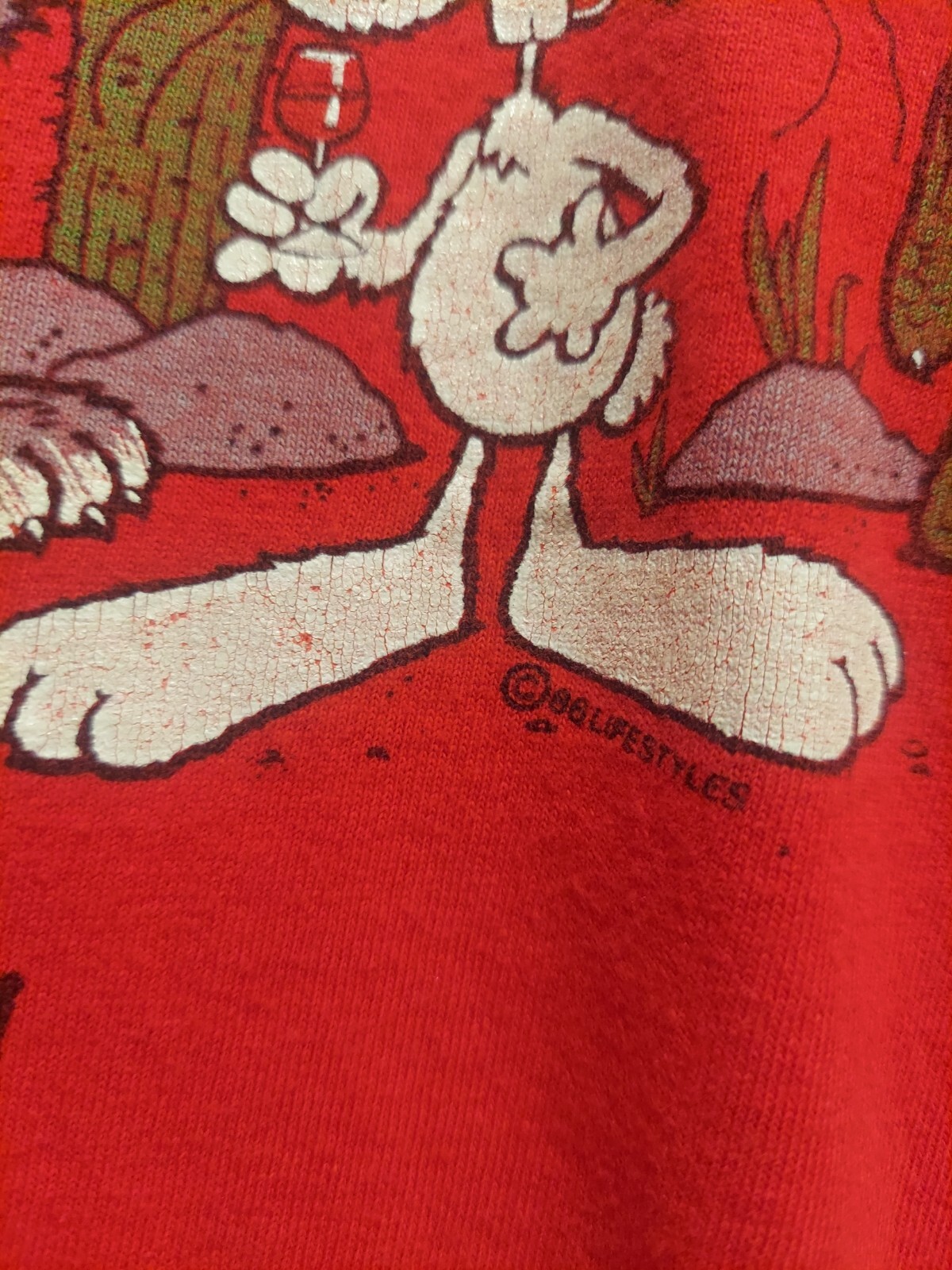 Vintage Stedman Single Stitch Shirt Houston Party Animals 80's USA Large Red gallery